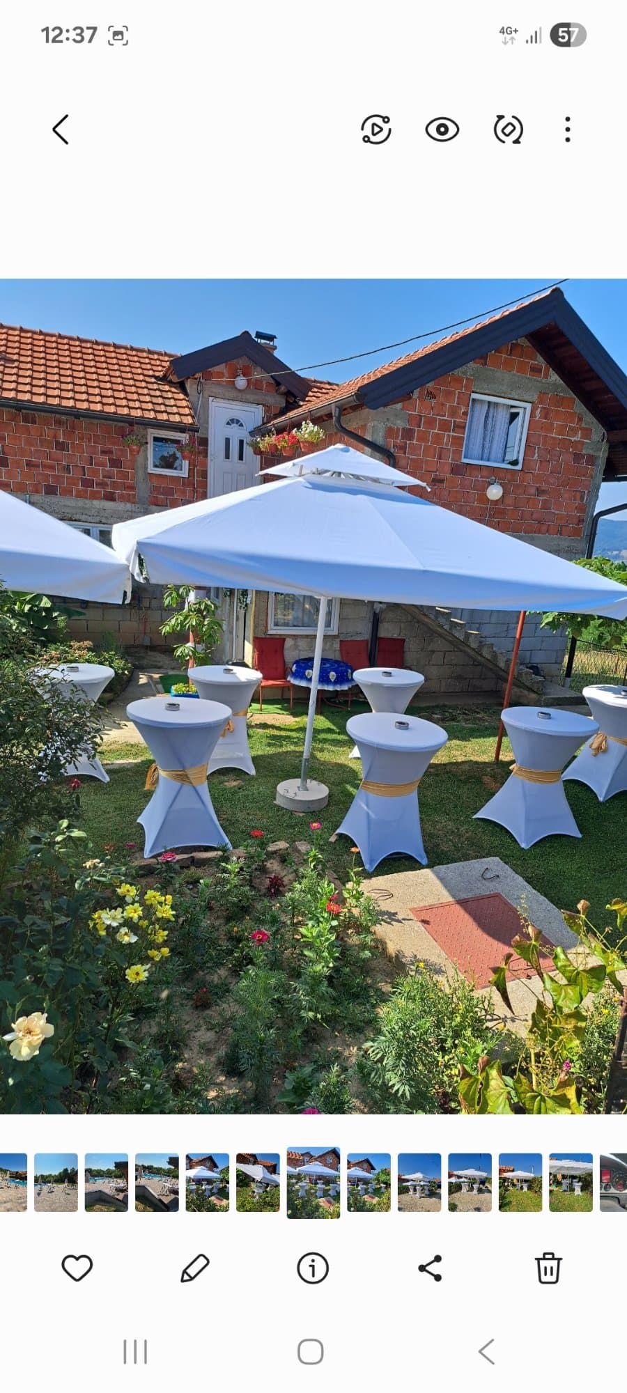 Iznajmljivanje visećih stolova, bijelih suncobrana, hladnjača, usluge konobara