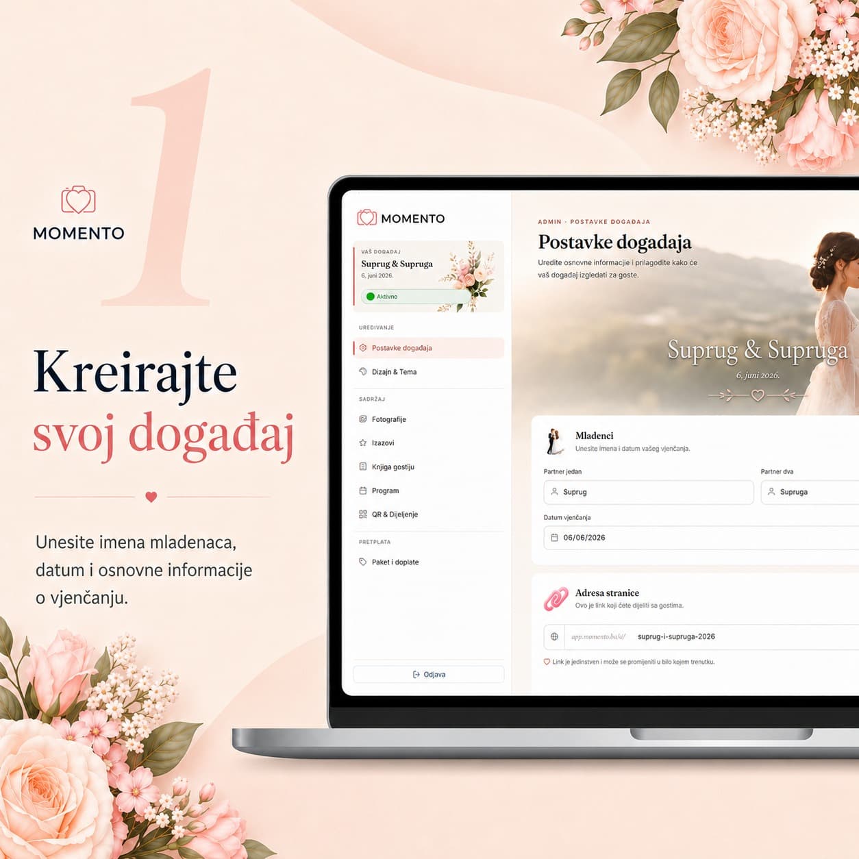 Momento — QR uspomene za vjenčanja fotografija 3