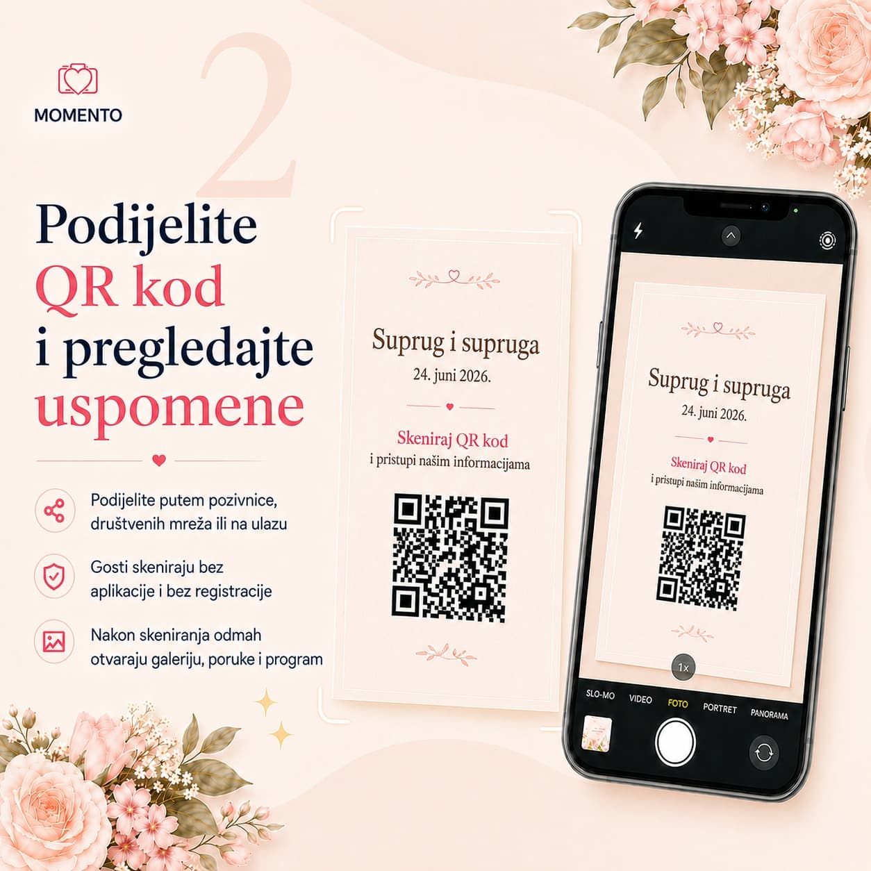 Momento — QR uspomene za vjenčanja fotografija 4
